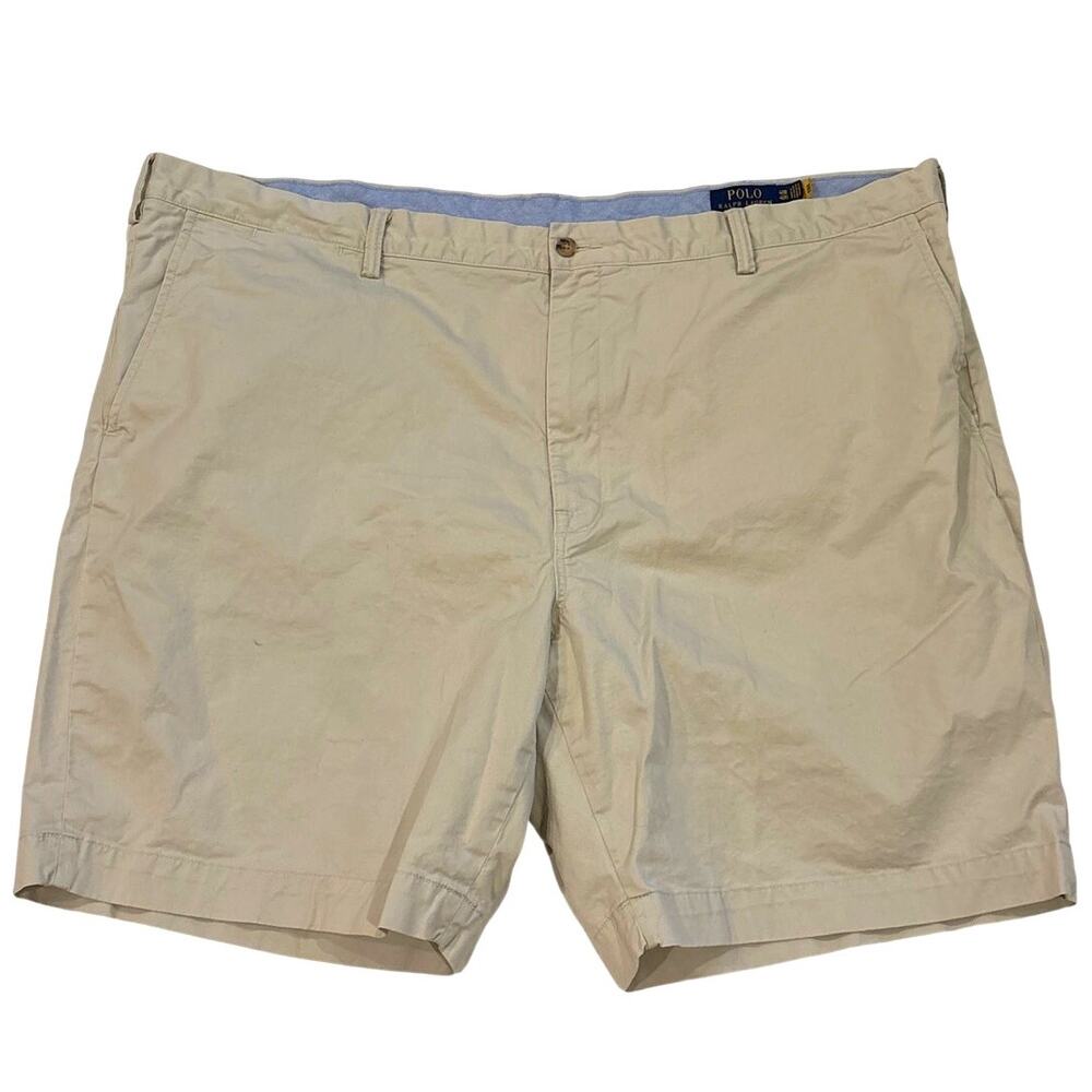 Polo Ralph Lauren Shorts Mens 48 Beige Chino Stretch Classic Fit Casual Preppy